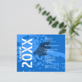 Invitation de diplôme ABB231 Abstrait bleu (Debout devant)