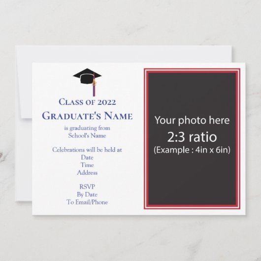 Invitation de diplôme avec Mortarboard (n'importe  (Devant)