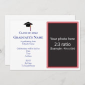 Invitation de diplôme avec Mortarboard (n'importe  (Devant / Derrière)