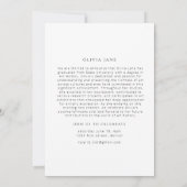 Invitation de diplôme avec photo et message (Dos)