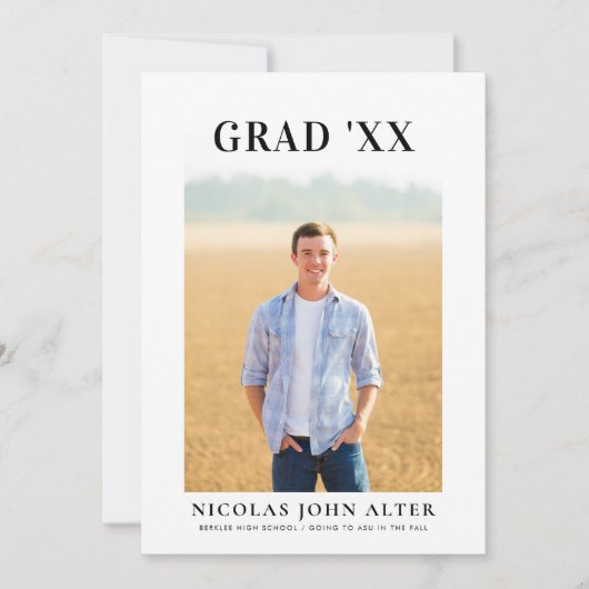 Invitation de diplôme Big Serif (Devant)