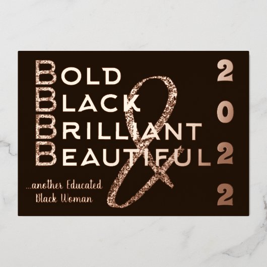 Invitation de diplôme Bold, Black & Brilliant 2022 (Recto)