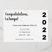 Invitation de diplôme Bold, Black & Brilliant 2022 (Verso)