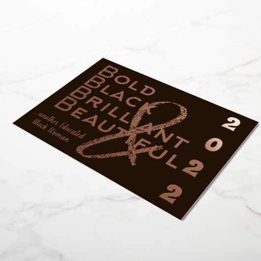 Invitation de diplôme Bold, Black & Brilliant 2022 (Rotation)