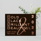 Invitation de diplôme Bold, Black & Brilliant 2022 (Debout devant)