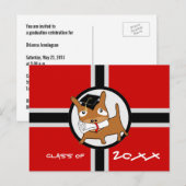 Invitation de diplôme Carte postale Chiot rouge 1 (Devant / Derrière)