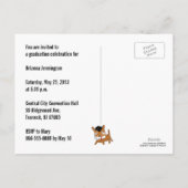 Invitation de diplôme Carte postale Chiot rouge 1 (Dos)
