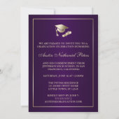 Invitation de diplômé Classy Purple et Or 2013 (Dos)