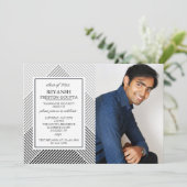 Invitation de diplôme de Arrière - plan géométriqu (Debout devant)