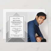 Invitation de diplôme de Arrière - plan géométriqu (Devant / Derrière)