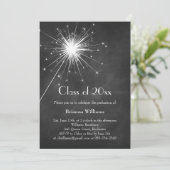 Invitation de diplôme de Chalkboard Sparkler (Debout devant)