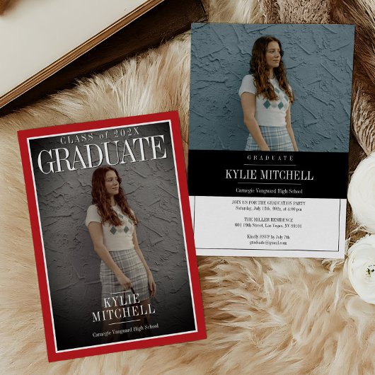 Invitation de diplôme de couverture de magazine