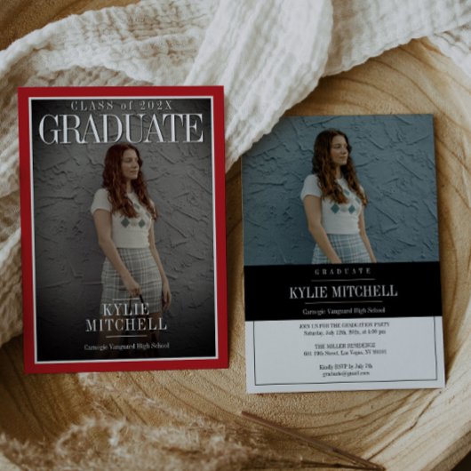 Invitation de diplôme de couverture de magazine