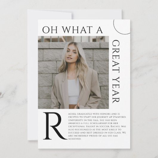 Invitation de diplôme de couverture de magazine, M (Dos)