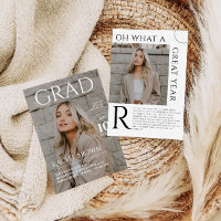 Invitation de diplôme de couverture de magazine, M