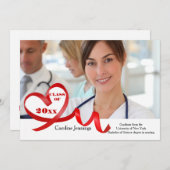 Invitation de diplôme de curling Ribbon Heart (Devant / Derrière)