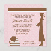 Invitation de diplôme de Damask (Devant / Derrière)