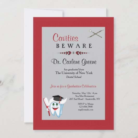 Invitation de diplôme de dentiste (Devant)