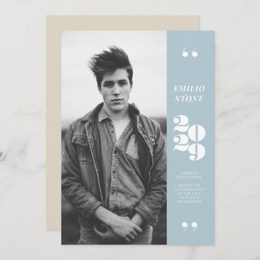 Invitation de diplôme de fin d'études (Devant / Derrière)