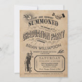 Invitation de diplôme de l'école de droit Rétro (Devant)