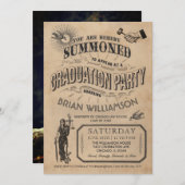 Invitation de diplôme de l'école de droit Rétro (Devant / Derrière)