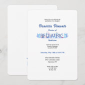 Invitation de diplôme de pédiatre (Devant / Derrière)