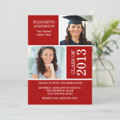 Invitation de diplôme de photographie 2013 Rouge e (Debout devant)