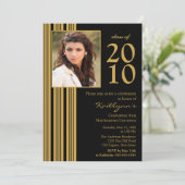 Invitation de diplôme de photographie Black & Gold (Debout devant)