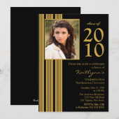 Invitation de diplôme de photographie Black & Gold (Devant / Derrière)