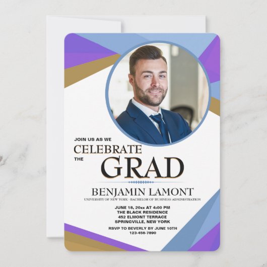 Invitation de diplôme de photographie d'aspect mod (Devant)