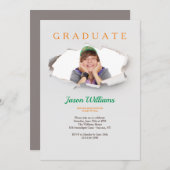 Invitation de diplôme de photographie de Torn Edge (Devant / Derrière)