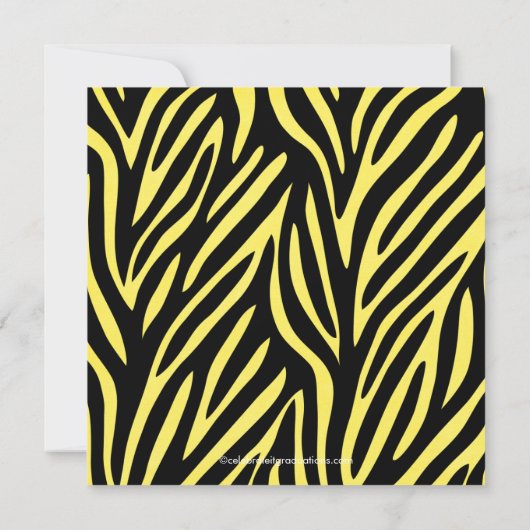 Invitation de diplôme de photographie Zebra jaune  (Dos)