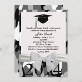 Invitation De Diplôme De Ruban Blanc Et De Camo Gr (Devant / Derrière)