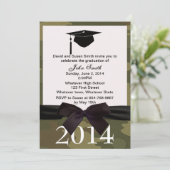 Invitation De Diplôme De Ruban Noir Et Camouflage (Debout devant)