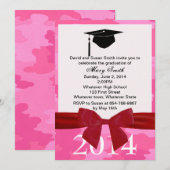 Invitation De Diplôme De Ruban Rouge Et Camouflage (Devant / Derrière)