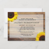 Invitation de diplôme de tournesol (Dos)