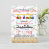 Invitation de diplôme d'enseignant au crayon (Debout devant)