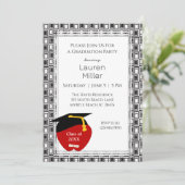 Invitation de diplôme d'enseignant noir et blanc (Debout devant)