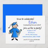 invitation de diplôme d'études préscolaires - garç (Devant / Derrière)