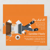 Invitation de diplôme en études sur ordinateur por (Devant / Derrière)