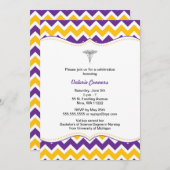 Invitation de diplôme en infirmière Chevron Gold P (Devant / Derrière)