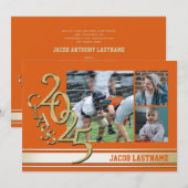 Invitation de diplômé en or avec rayure universita (Devant / Derrière)