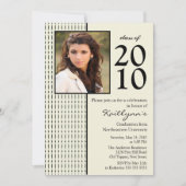 Invitation de diplôme en photo noir et crème (Devant)