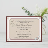 Invitation de diplôme en stéthoscope Médicale (Debout devant)