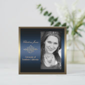 Invitation de diplôme Gold and Blue (Debout devant)