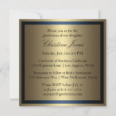 Invitation de diplôme Gold and Blue (Dos)