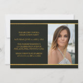 Invitation de diplôme Gold Green (Dos)