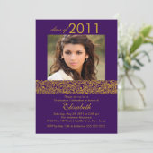 Invitation de diplôme Gold & Purple (Debout devant)