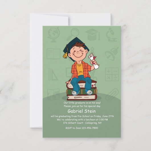 Invitation de diplômé heureux (Devant)