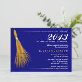 Invitation de diplôme - Invitation bleu et or de l (Debout devant)